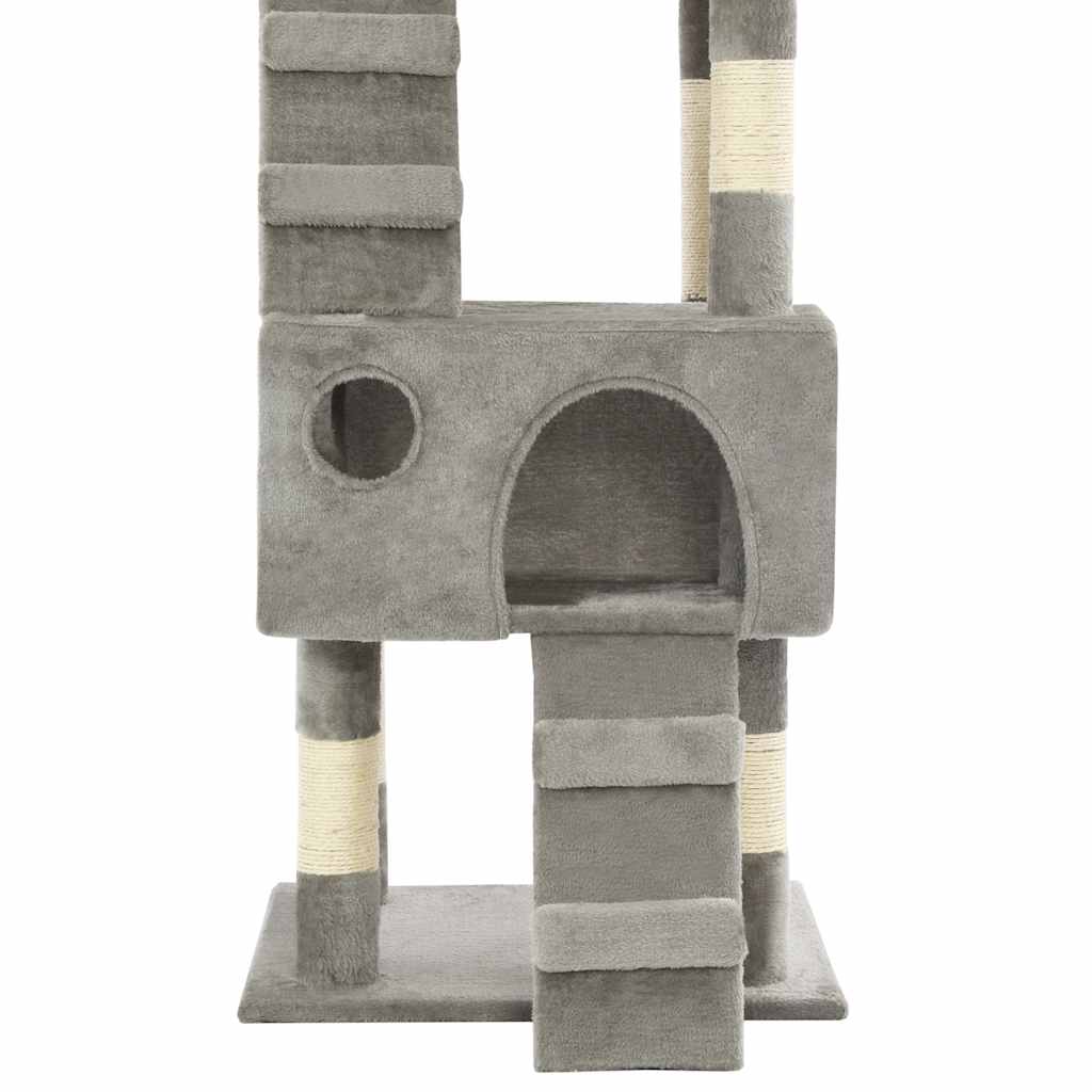 170612 vidaXL Cat Tree with Sisal Scratching Posts 170 cm Grey