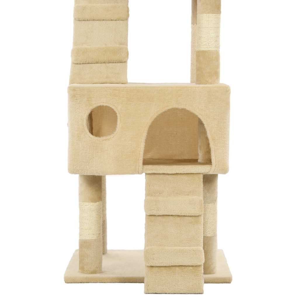 170614 vidaXL Cat Tree with Sisal Scratching Posts 170 cm Beige