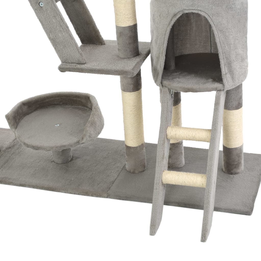 170617 vidaXL Cat Tree with Sisal Scratching Posts 230-250 cm Grey