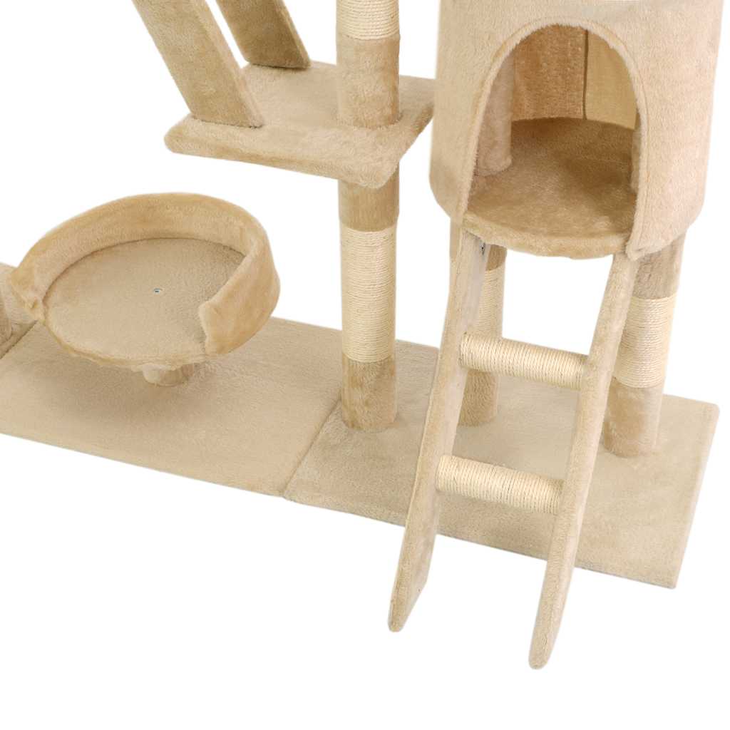 170619 vidaXL Cat Tree with Sisal Scratching Posts 230-250 cm Beige