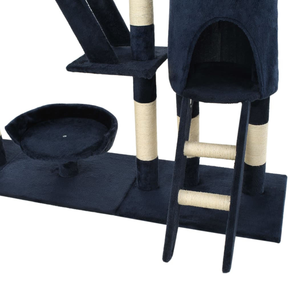 170621 vidaXL Cat Tree with Sisal Scratching Posts 230-250 cm Blue