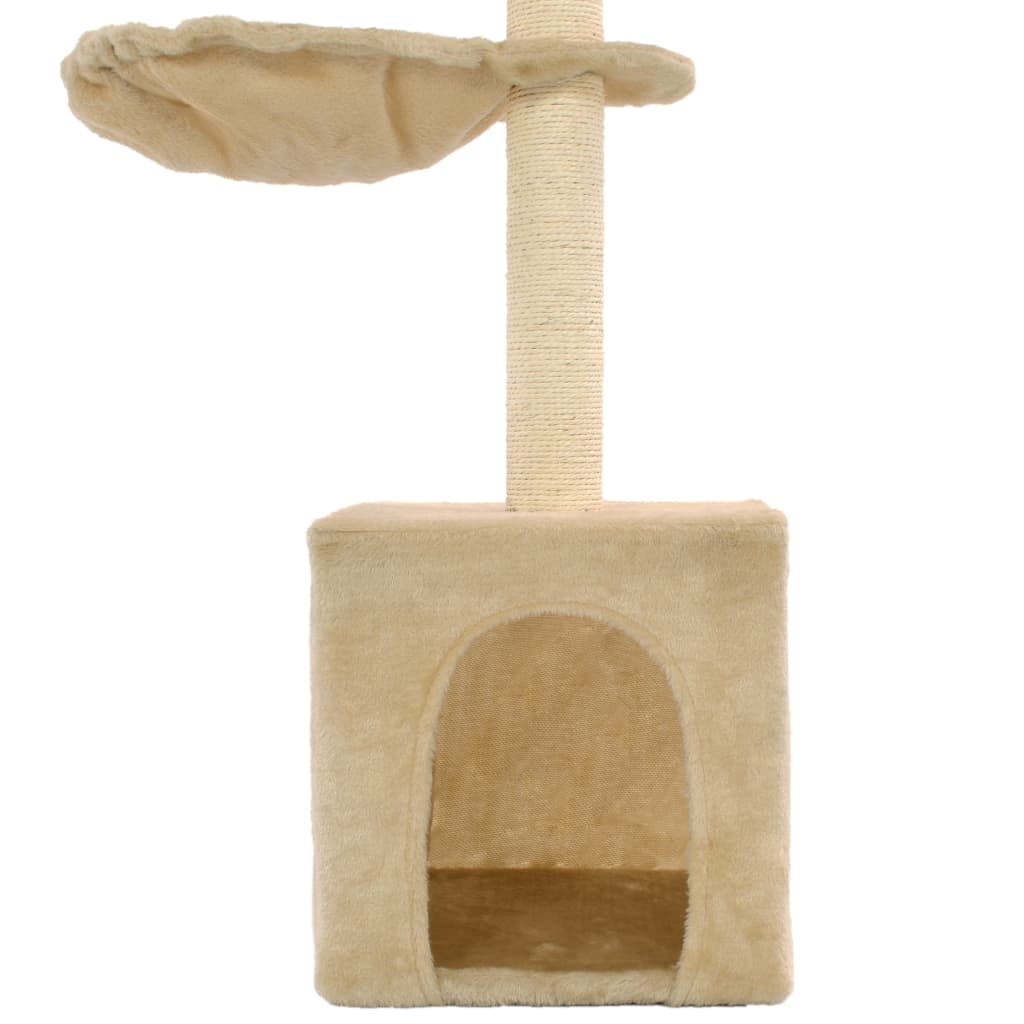 170625 vidaXL Cat Tree with Sisal Scratching Posts 105 cm Beige
