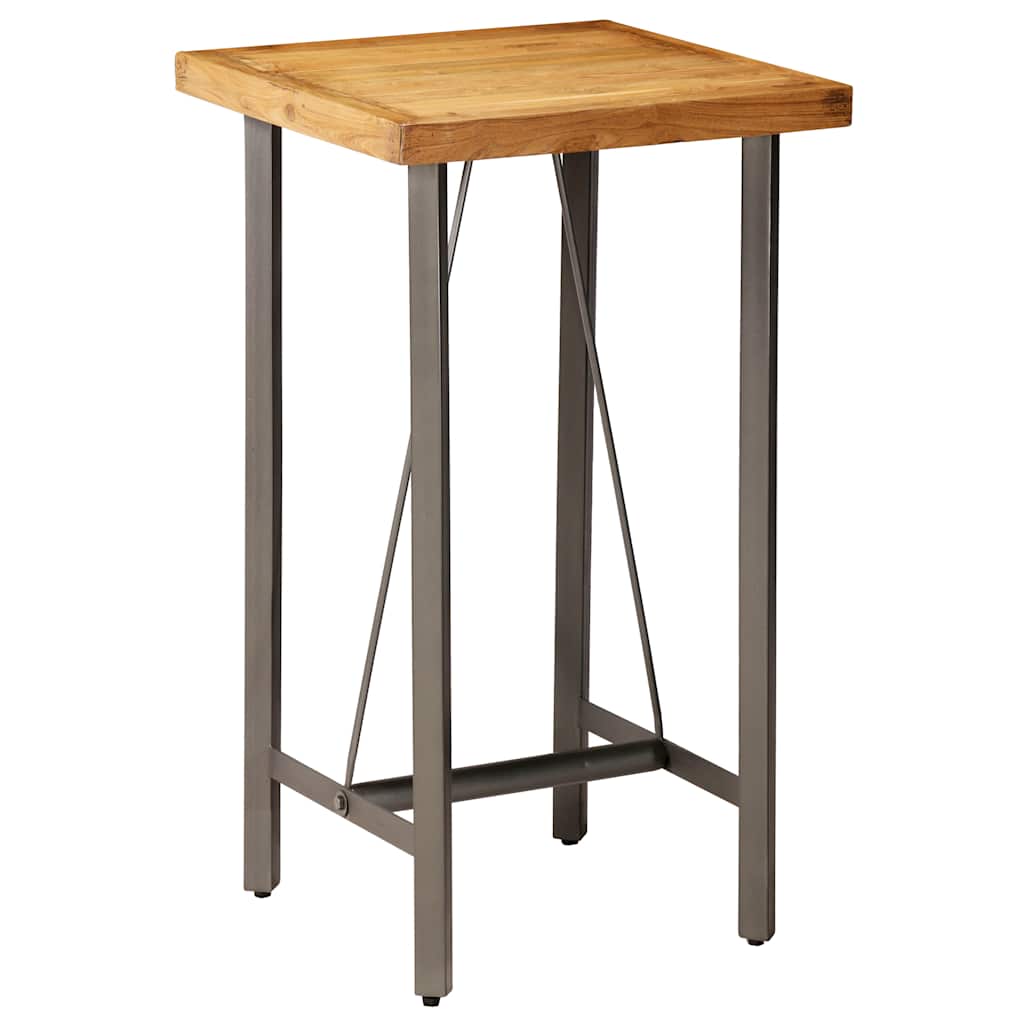 Table | Natural Wood, Grey | Solid reclaimed teak, Powder-coated steel