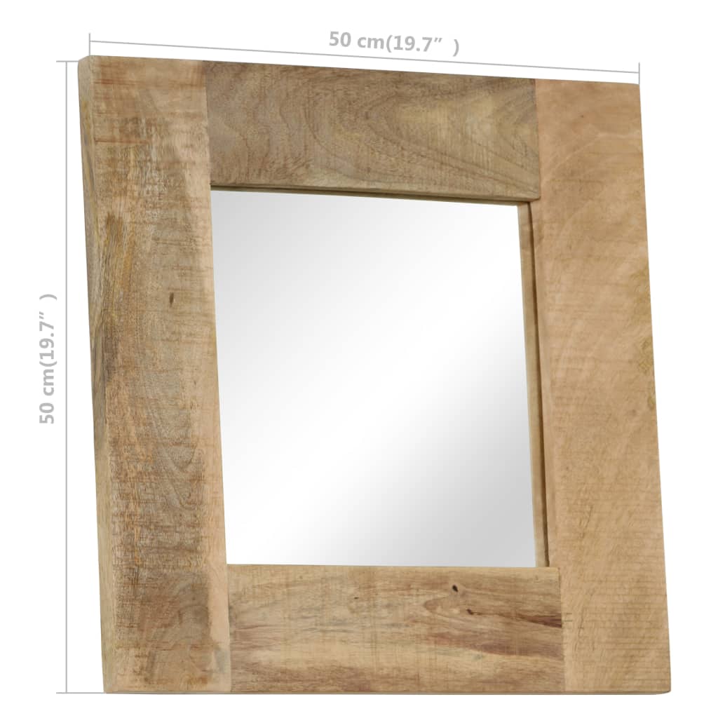 246301 vidaXL Mirror Solid Mango Wood 50x50 cm