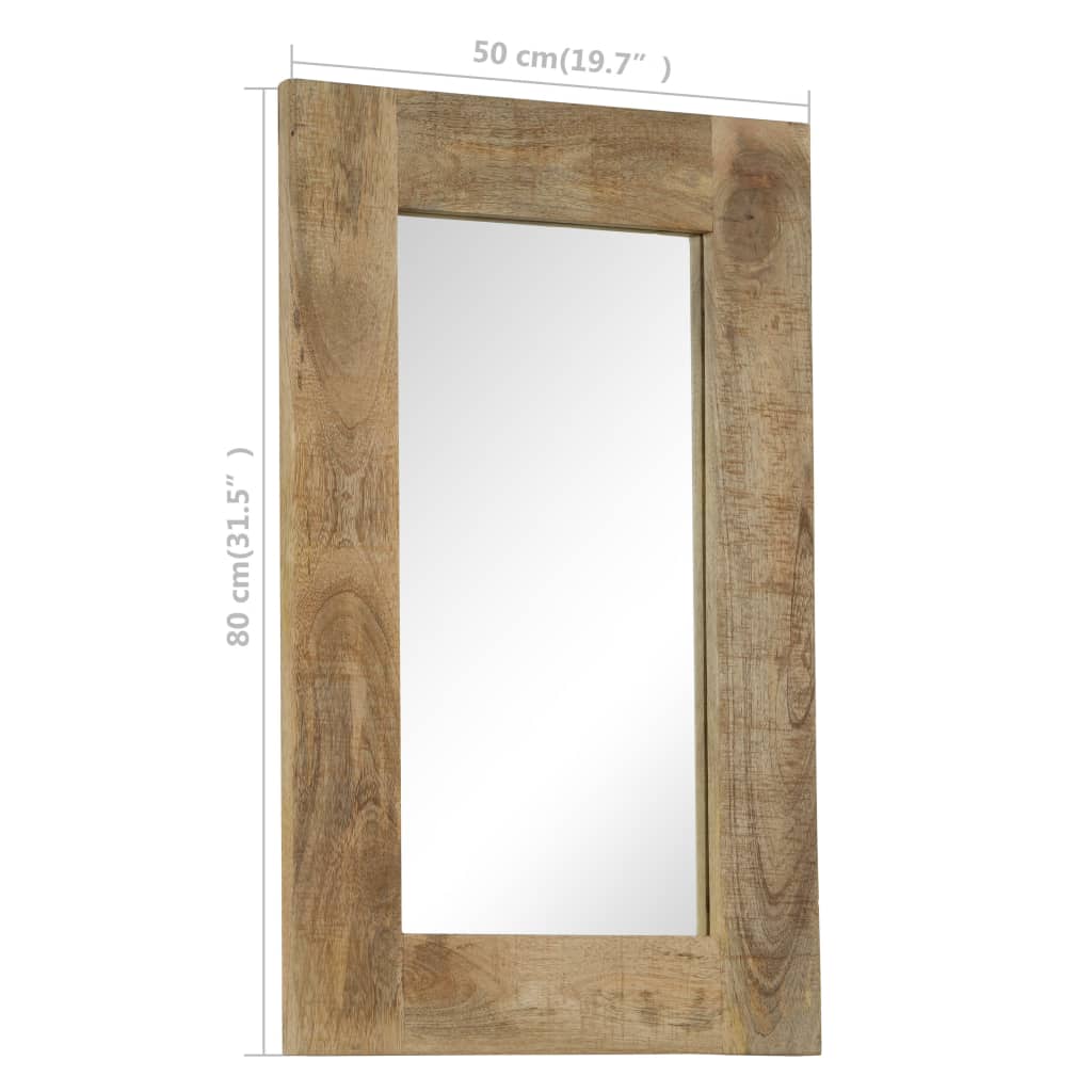 246302 vidaXL Mirror Solid Mango Wood 50x80 cm