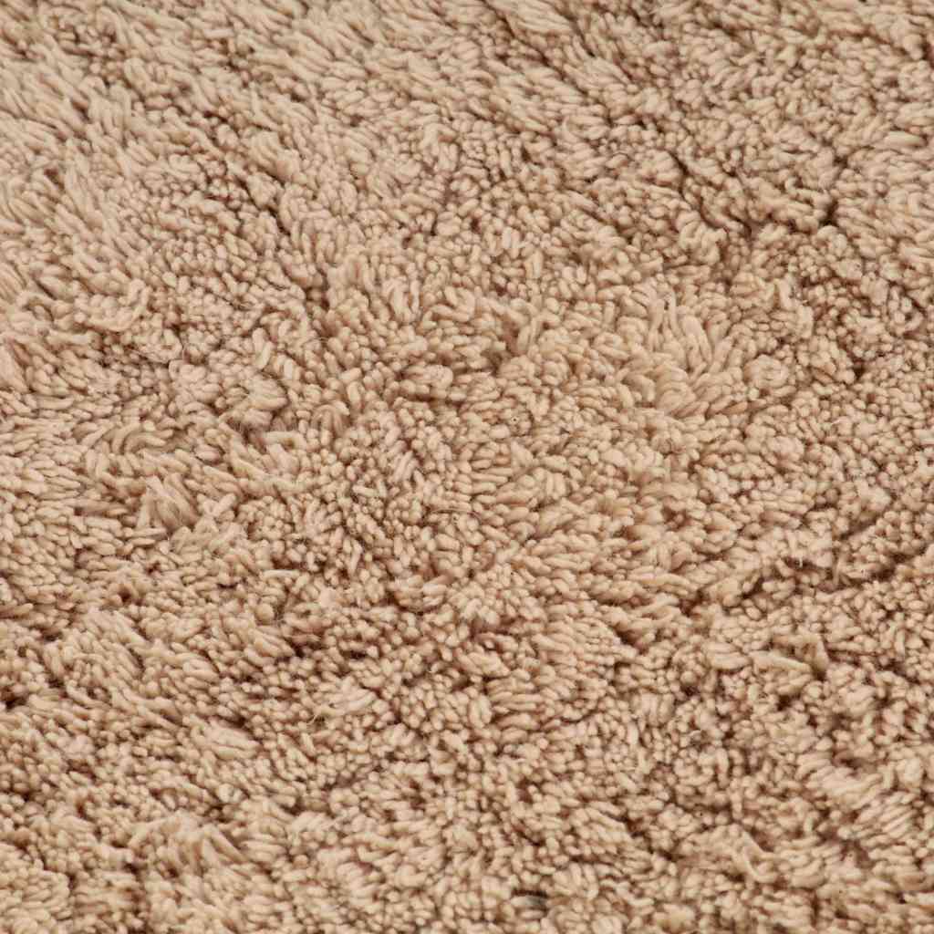 Bathroom Mat Set 3 Pieces Fabric Beige