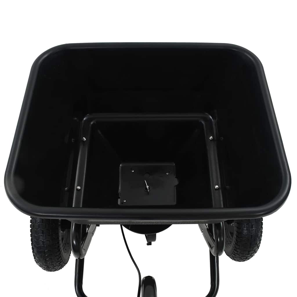 142967 vidaXL Tow Behind Salt Spreader PVC and Steel 125x74x79 cm 45 L