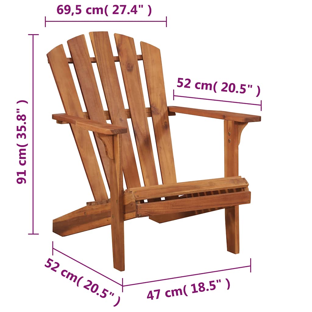 44116 vidaXL Garden Adirondack Chair Solid Acacia Wood
