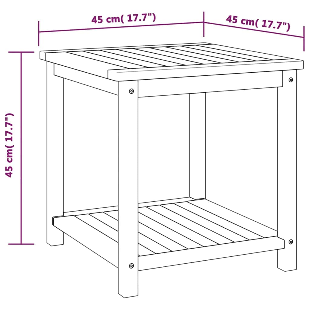 44128 vidaXL Side Table Solid Acacia Wood 45x45x45 cm