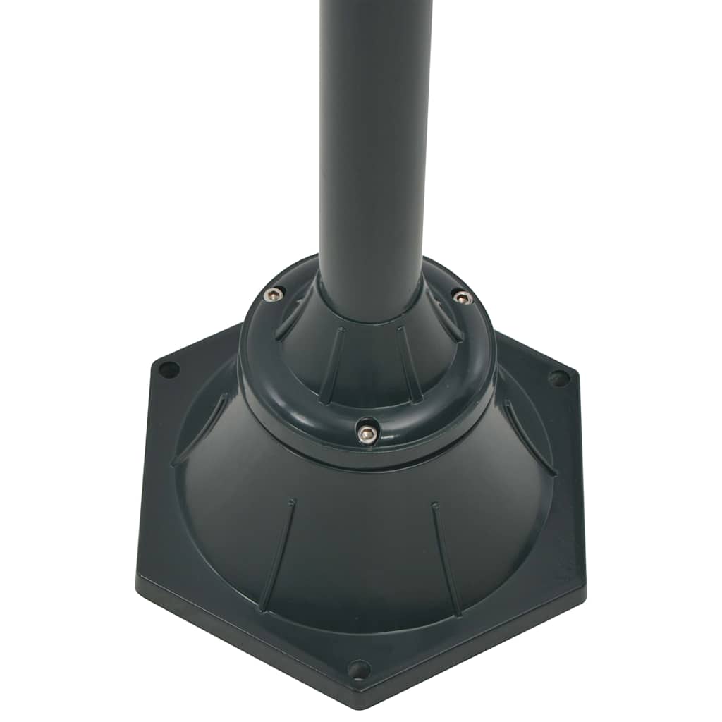 44217 vidaXL Garden Post Light E27 220 cm Aluminium 2-Lantern Dark Green