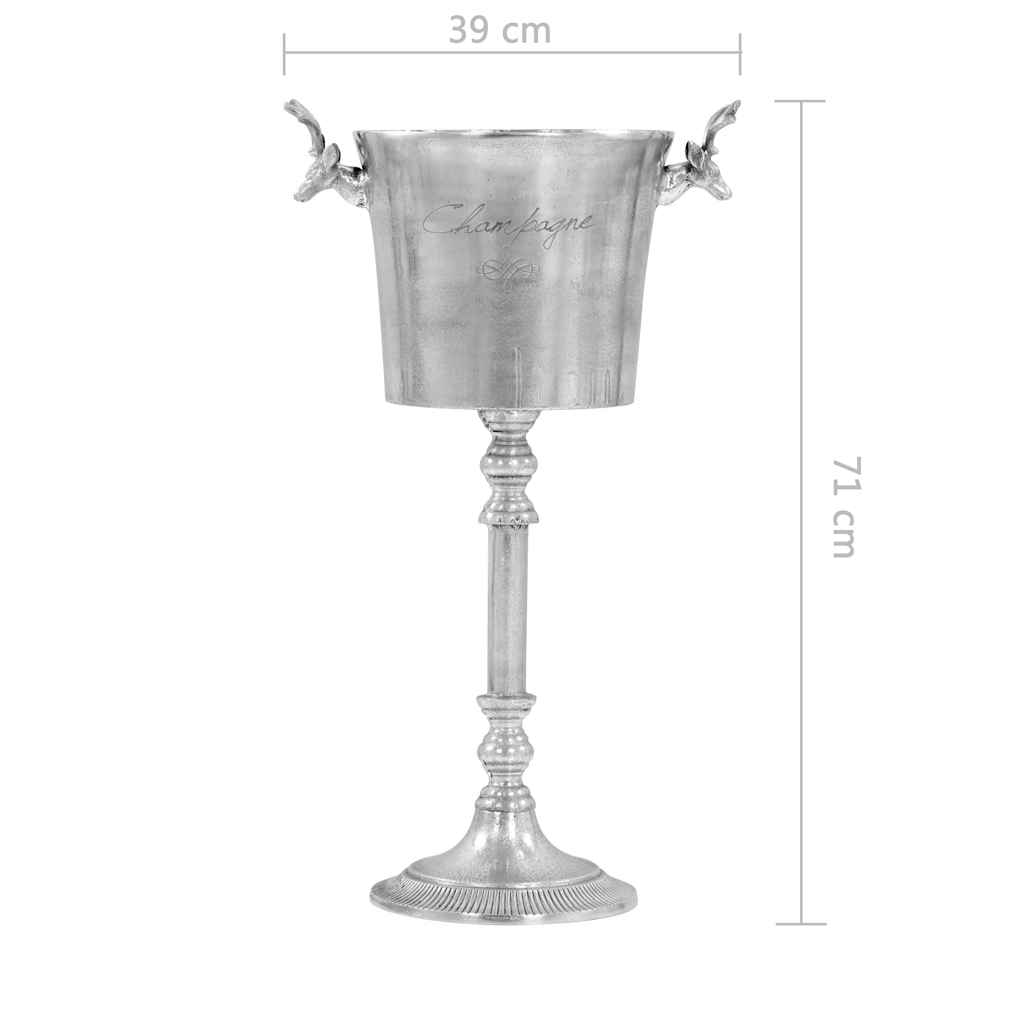 246517 vidaXL Champagne Cooler Solid Aluminium 39x29x71 cm Silver