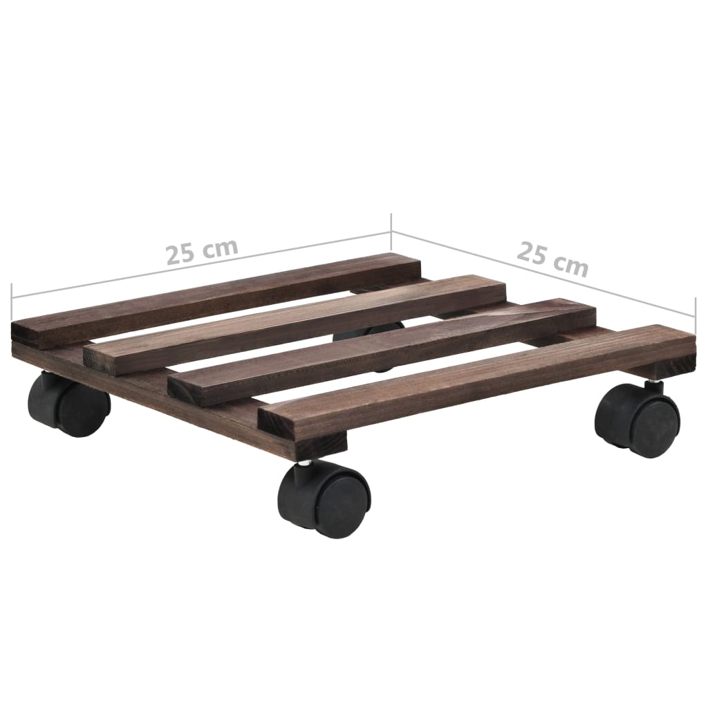 246442 vidaXL Plant Rollers 4 pcs Cedar Wood 25x25 cm