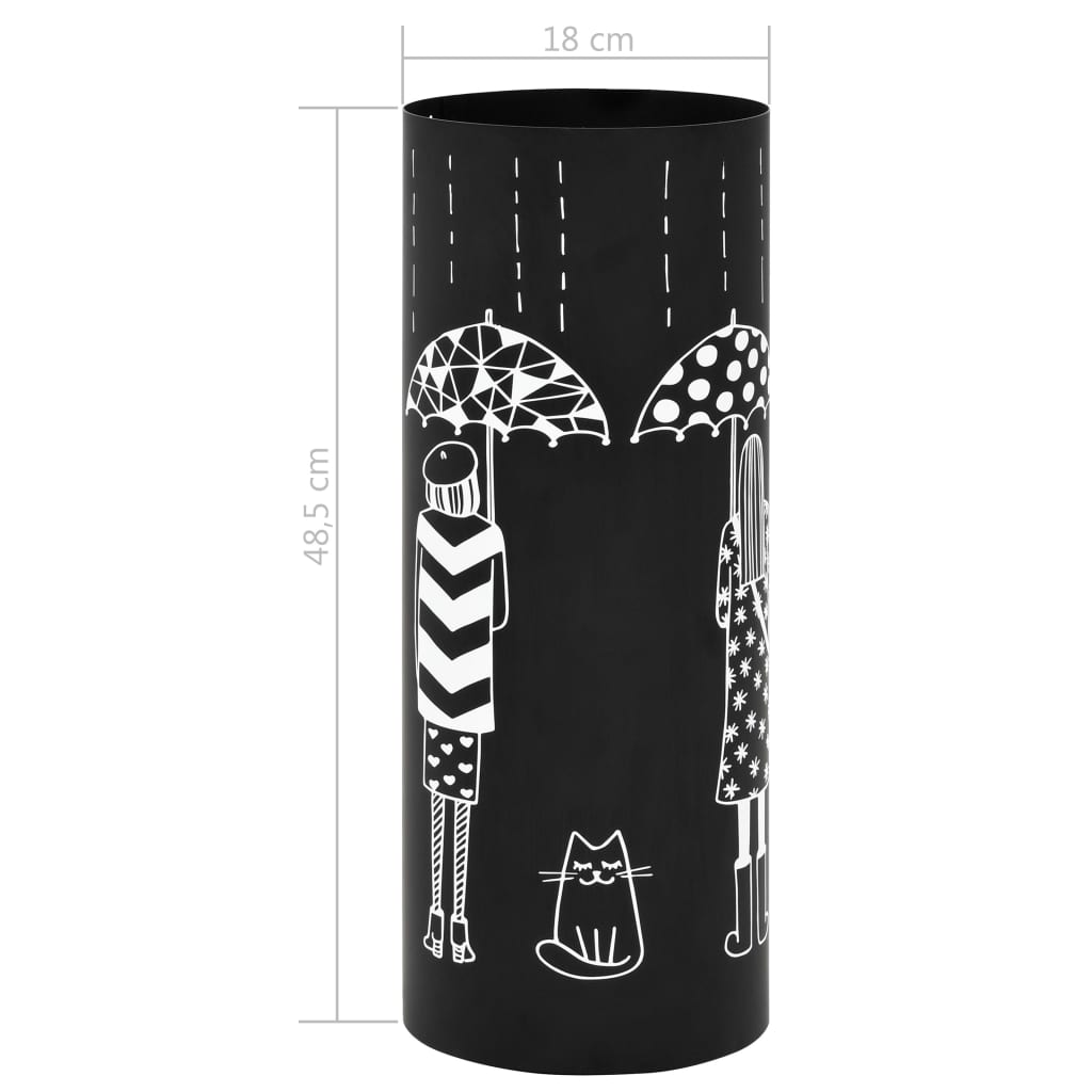vidaXL Umbrella Stand Women Steel Black