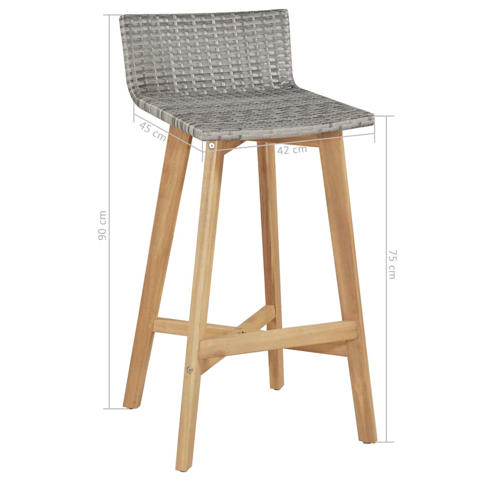 44222 vidaXL 5 Piece Outdoor Dining Set Solid Acacia Wood