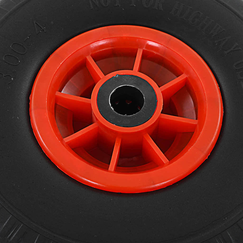 142971 vidaXL Sack Truck Wheels 2 pcs Solid PU 3.00-4 (260x85)