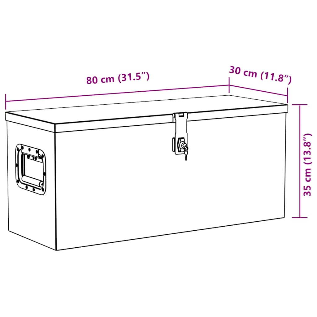 142939 vidaXL Aluminium Box 80x30x35 cm Silver