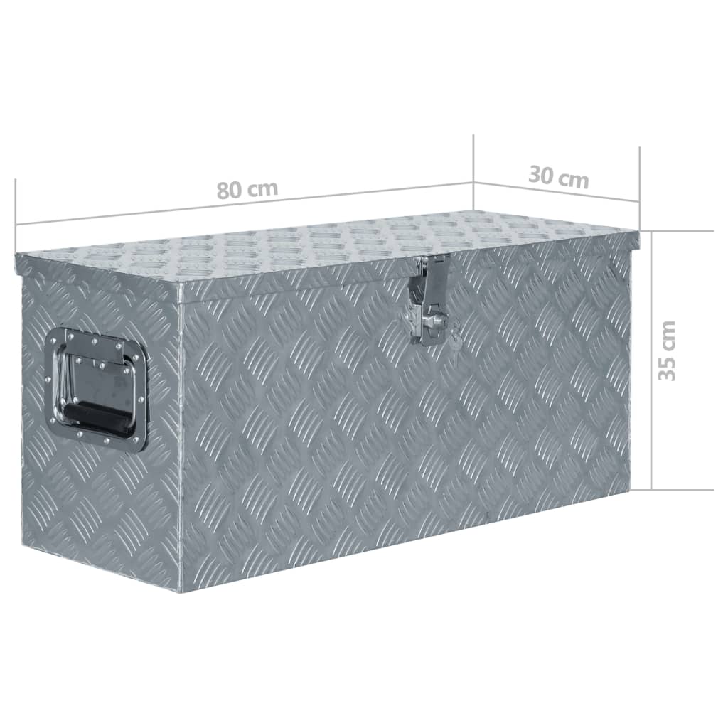 vidaXL Aluminium Box 80x30x35 cm Silver
