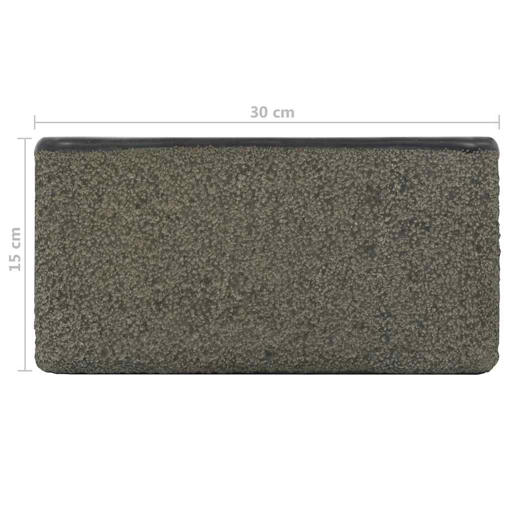 142779 vidaXL Sink 30x30x15 cm Riverstone Black