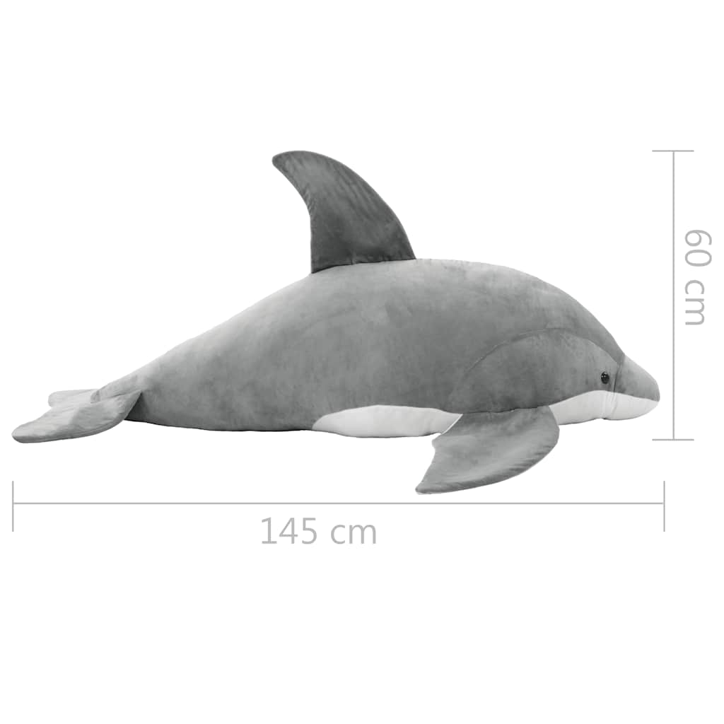 80231 vidaXL Dolphin Cuddly Toy Plush Grey