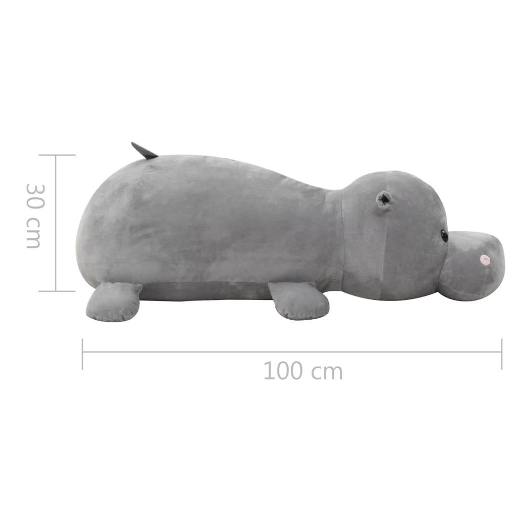 vidaXL Hippo Cuddly Toy Plush Grey