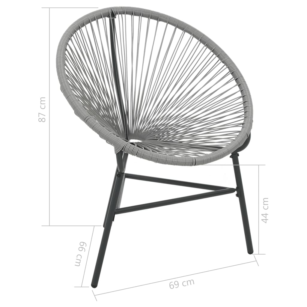 Moon Chair | Grey | Polyethylene Rattan | Moon Chair | Round | Modern
