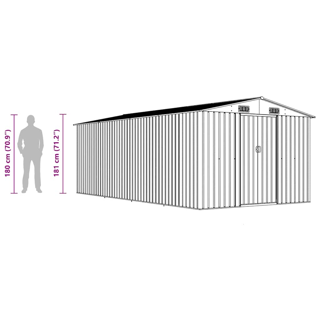 Garden Shed | Brown | Galvanised steel | Large | Durable | Garden Shed