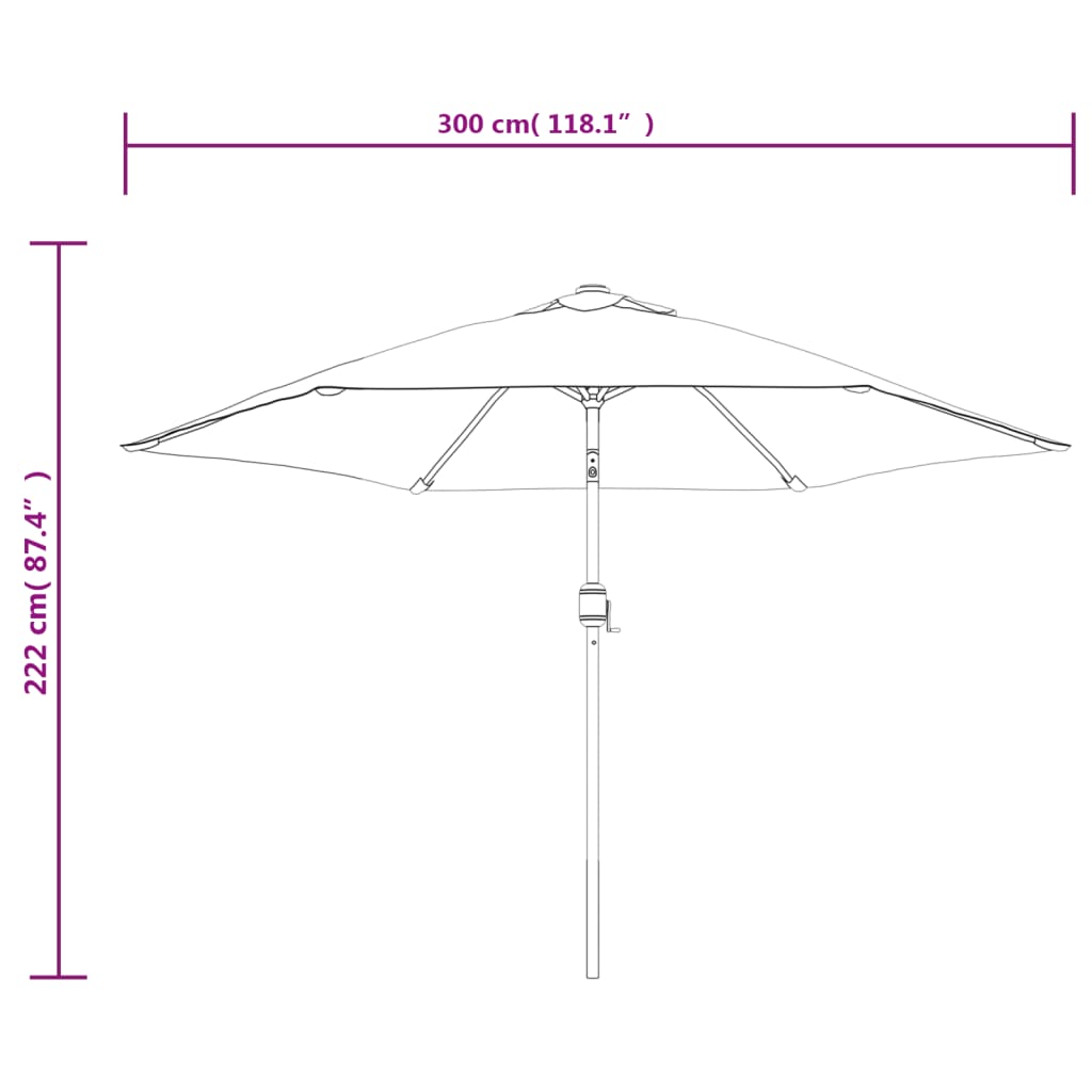 Outdoor Parasol with Metal Pole 300 cm Anthracite