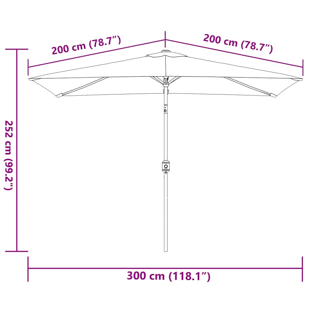 Garden Parasol | Anthracite | Polyester | 300x200 cm | Tiltable