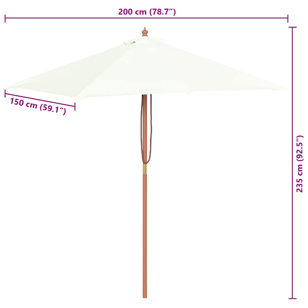 Garden Parasol | Sand | Laminated bamboo and hardwood, Polyester