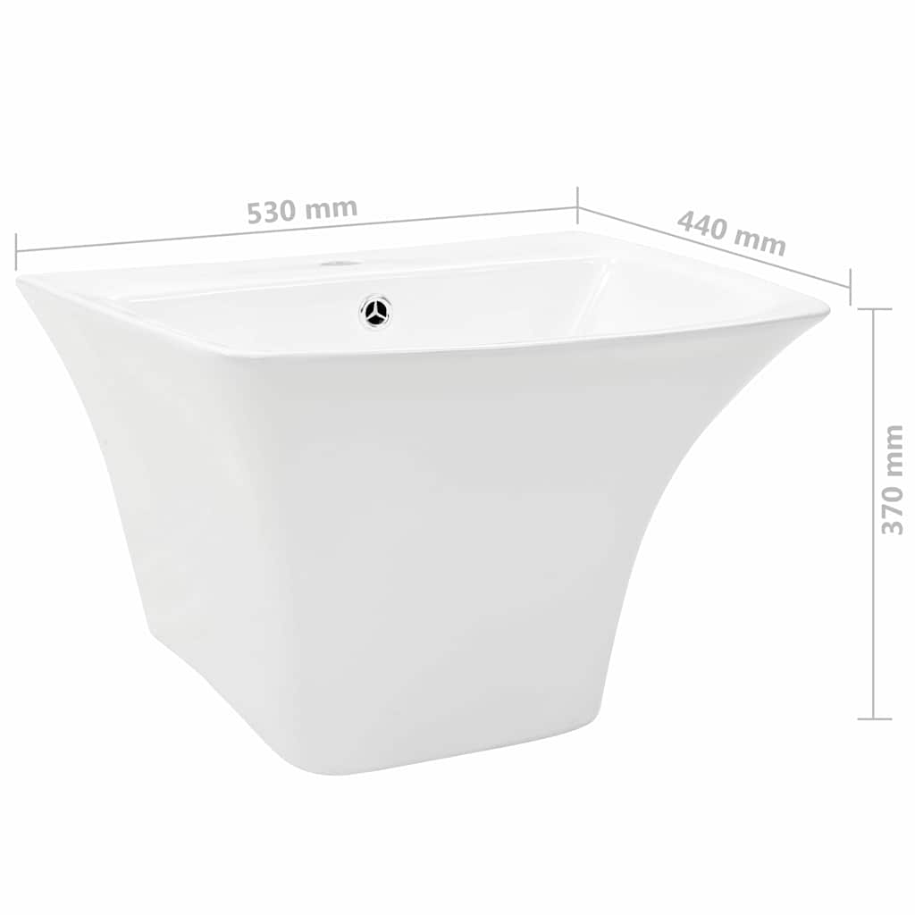 Basin White 53 x 44 x 37 cm Glazed Ceramic