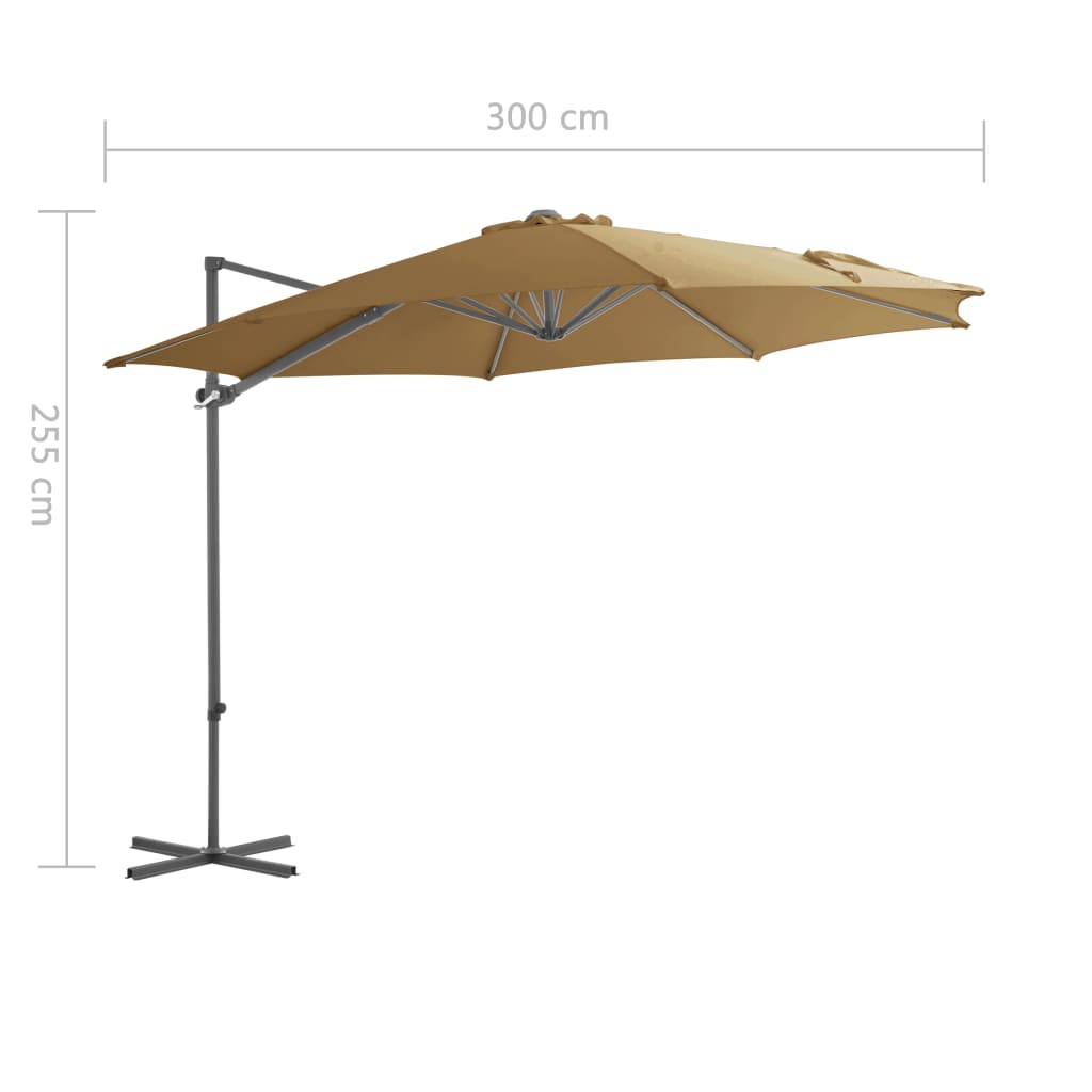 Cantilever Garden Parasol | Taupe | Polyester Fabric | Large | Rotatable