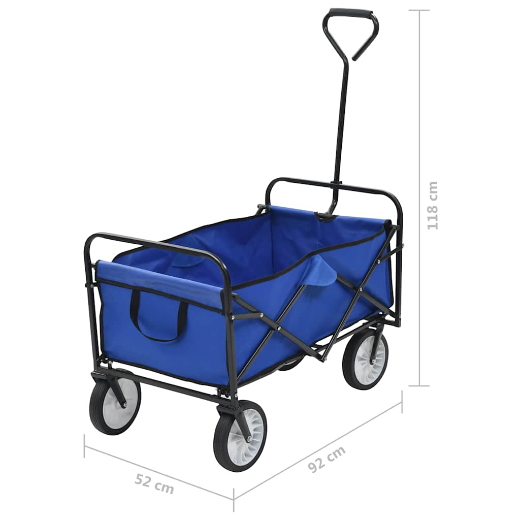 143779 vidaXL Folding Hand Trolley Steel Blue