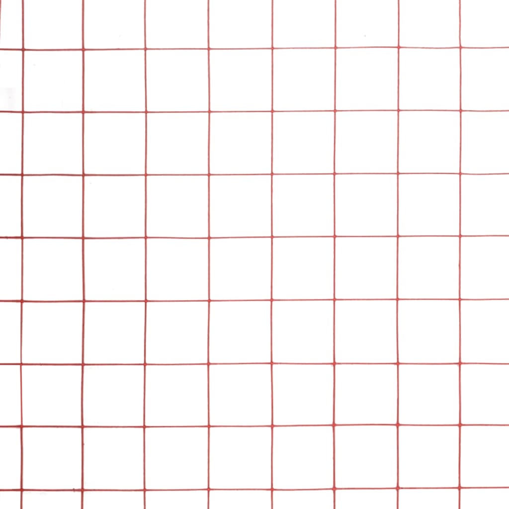 Chicken Wire Fence Steel with PVC Coating 10x0.5 m Red