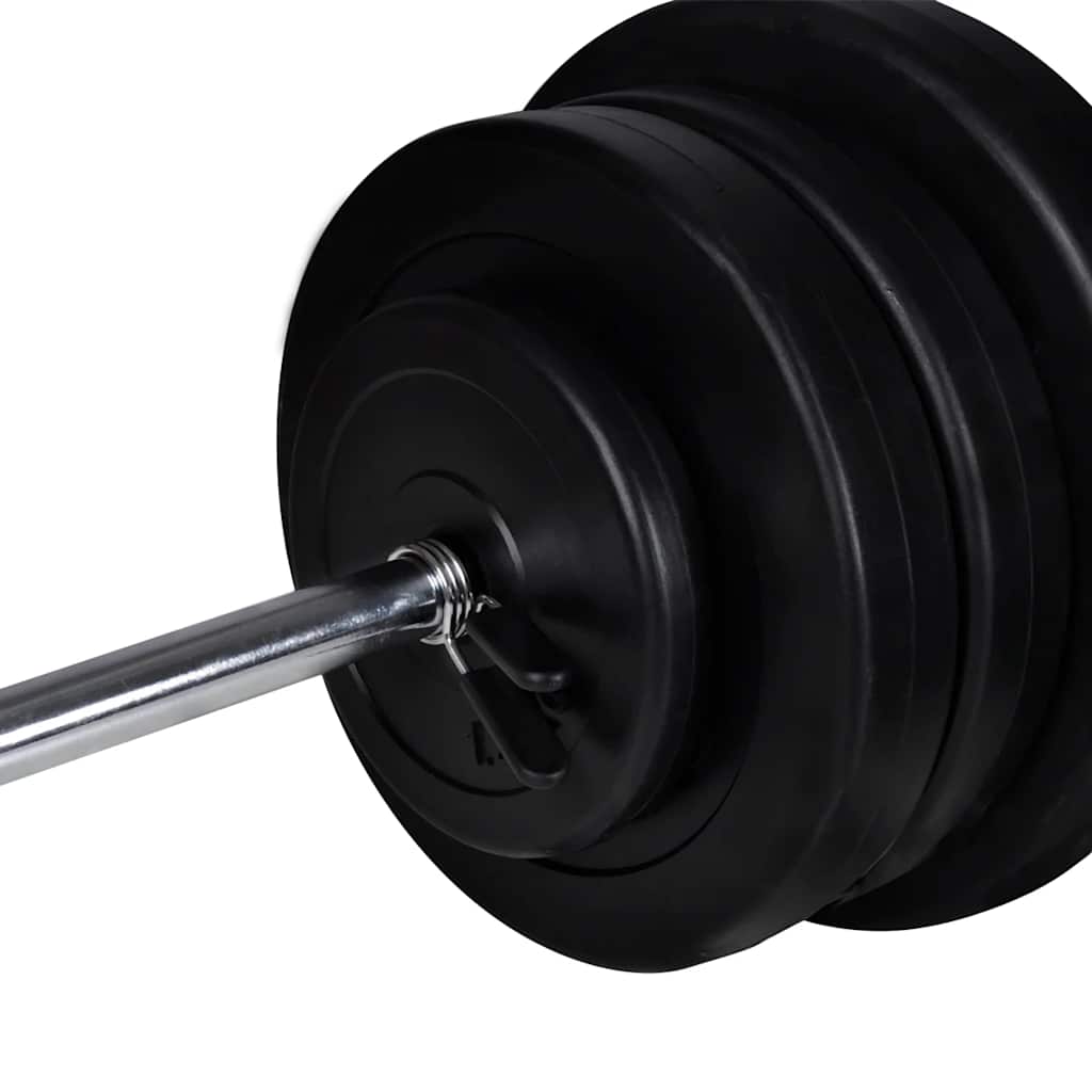 Workout Bench with Barbell and Dumbbell Set 60,5 kg