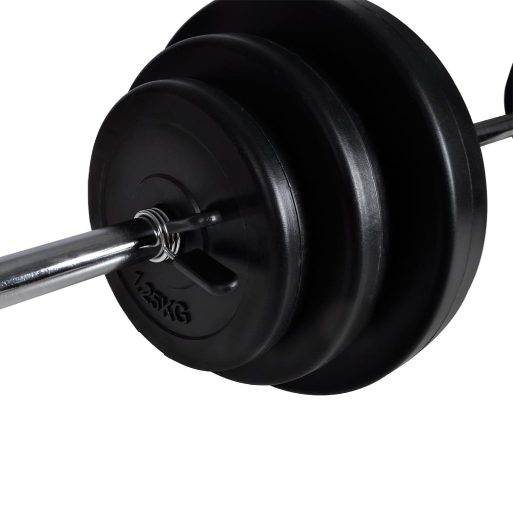 Workout Bench with Barbell and Dumbbell Set 30,5 kg