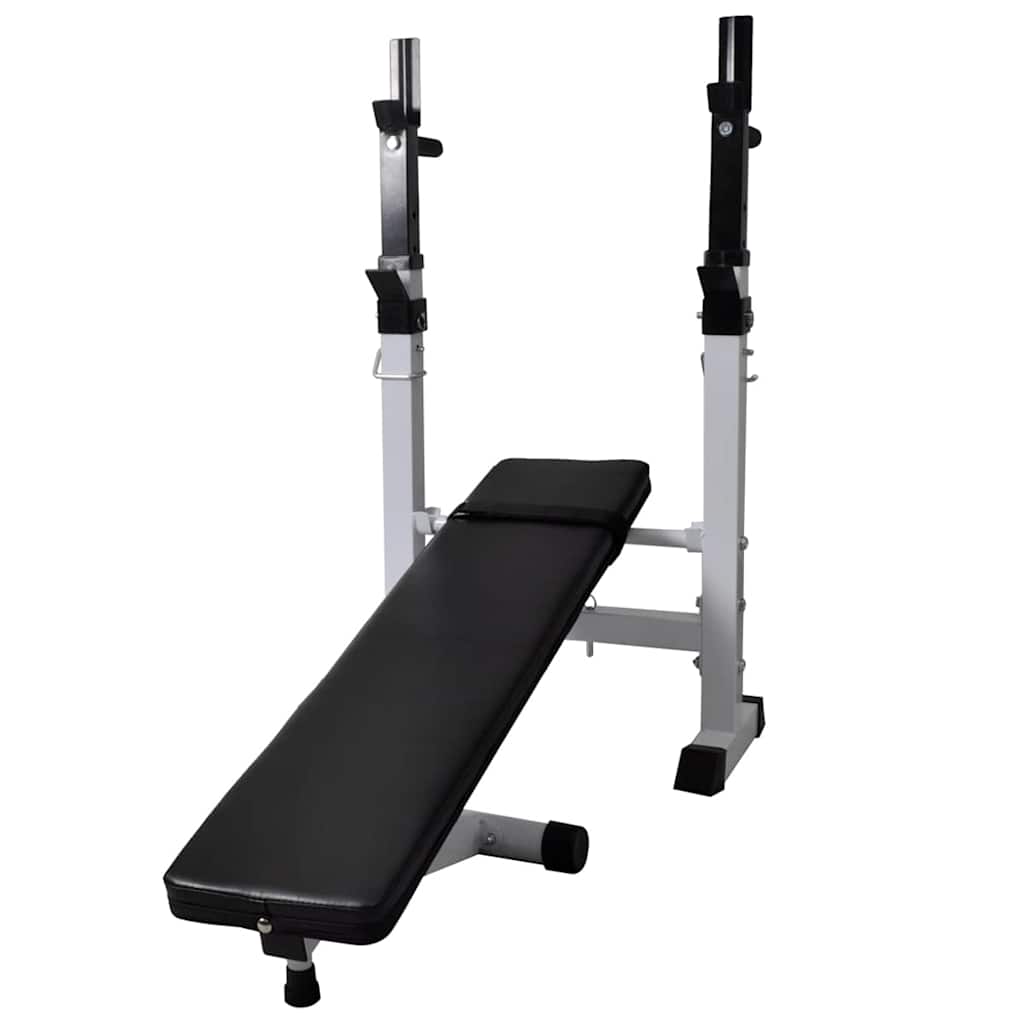 Workout Bench with Weight Rack, Barbell and Dumbbell Set 60,5kg