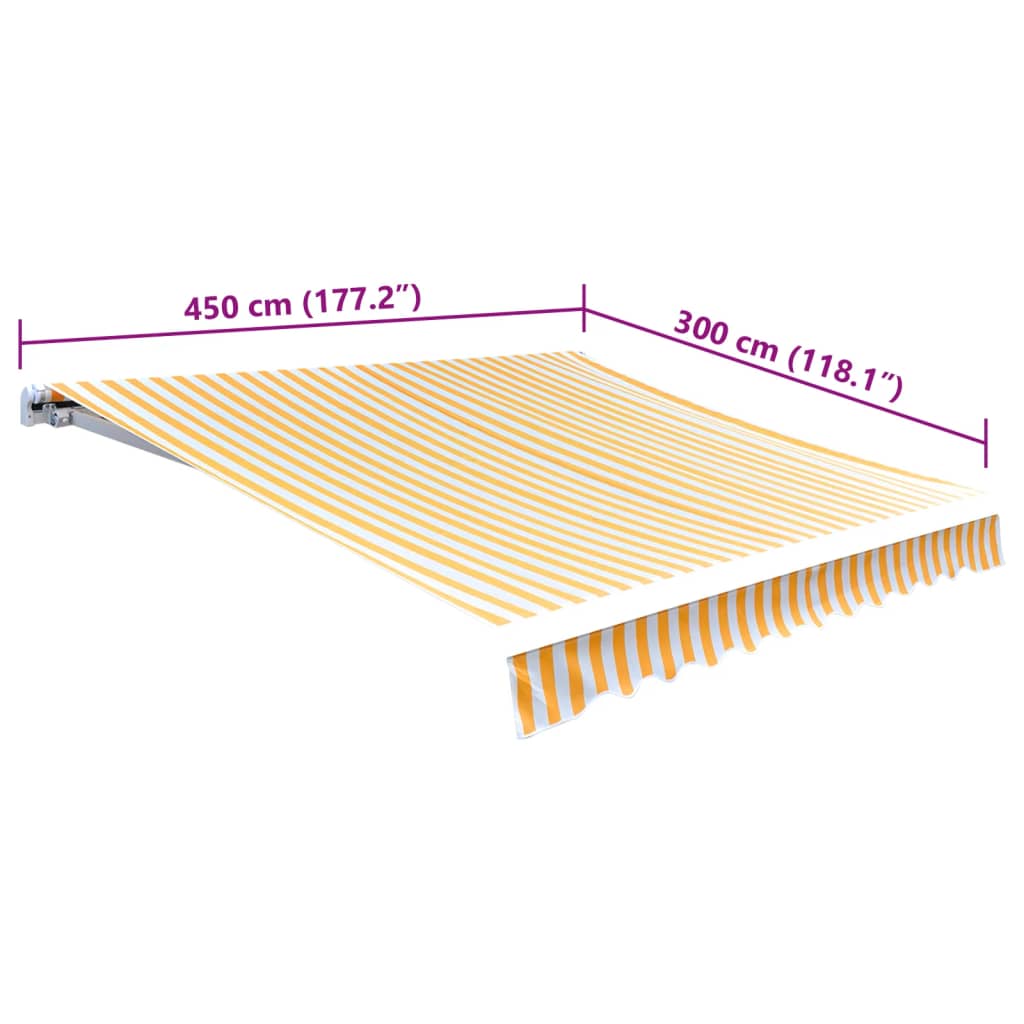 Awning Replacement Fabric Orange and White 450x300 cm Polyester