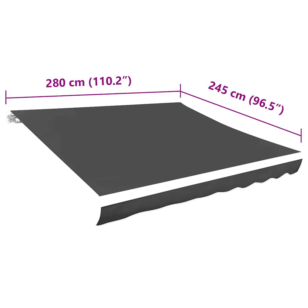 Awning Top Sunshade Canvas Anthracite 3x2.5 m