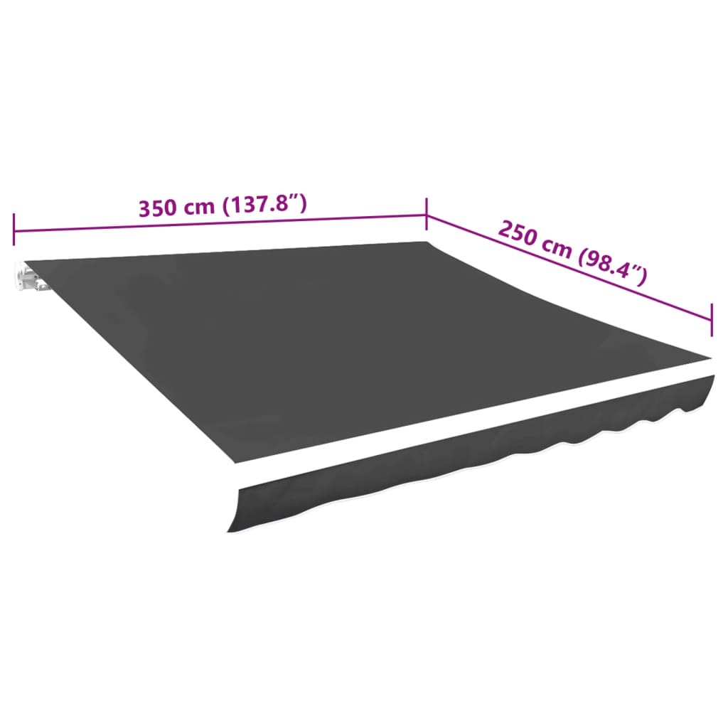 Awning Top Sunshade Canvas Anthracite 3.5x2.5 m