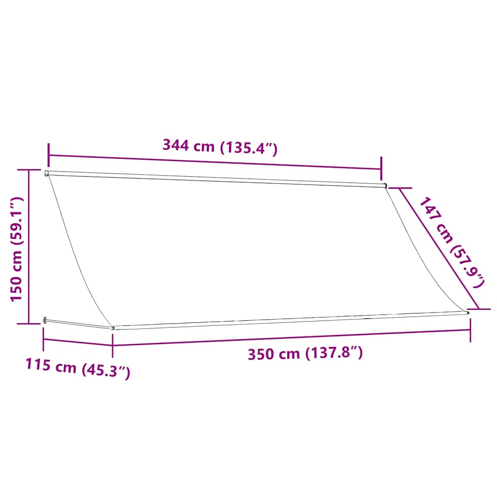 143762 vidaXL Retractable Awning 350x150 cm Anthracite
