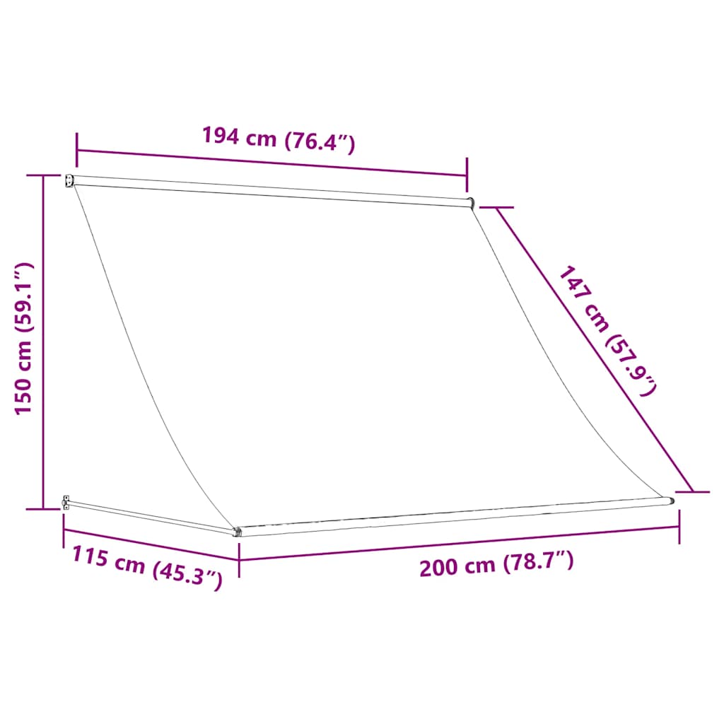 143765 vidaXL Retractable Awning 200x150 cm Cream