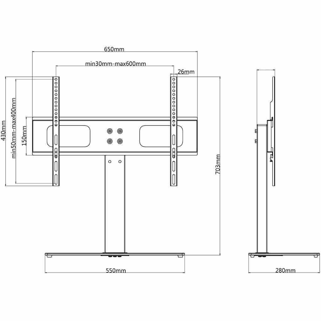 TV Bracket with Base Iron Black 32"-70