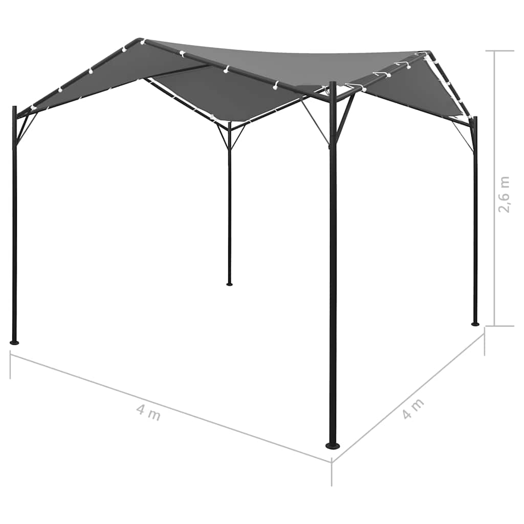 44767 vidaXL Gazebo 4x4 m Anthracite