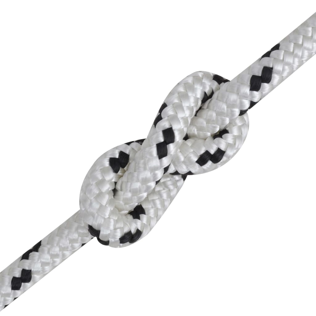 Braided Boat Rope Polyester 8 mm 500 m White