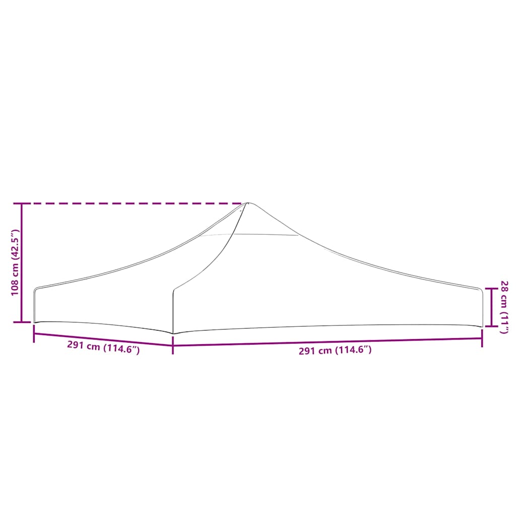 44983 vidaXL Party Tent Roof 3x3 m Cream