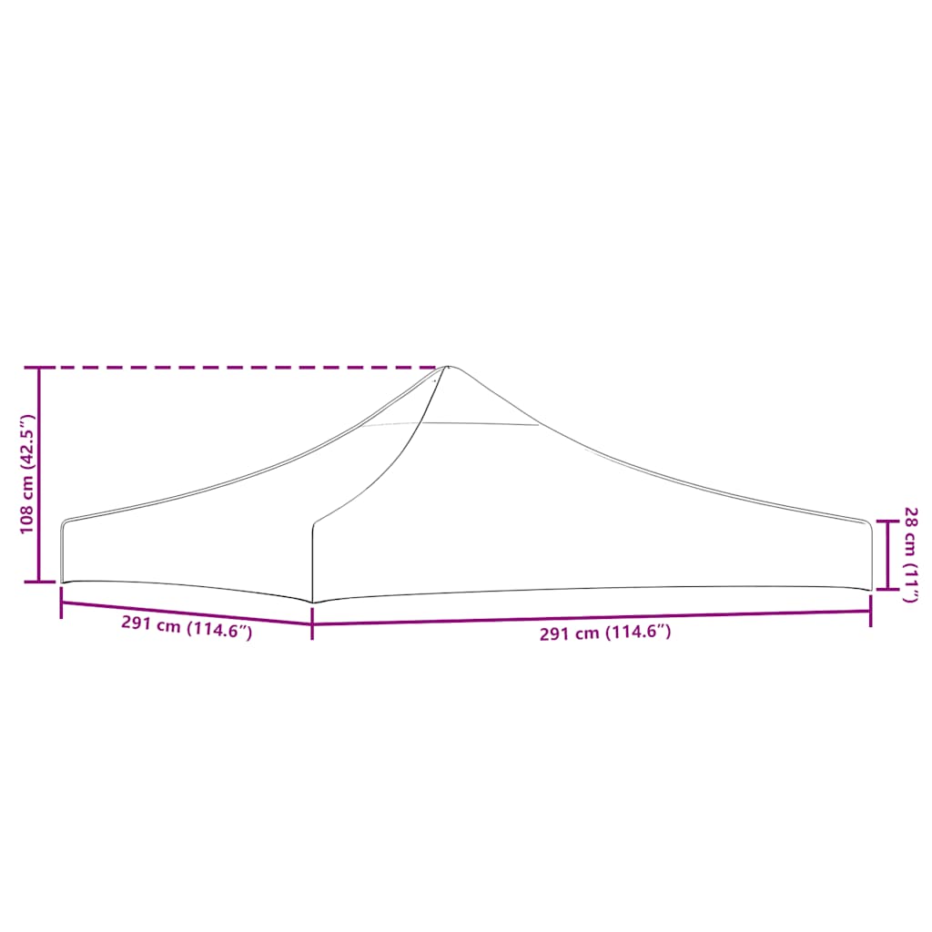 Party Tent Roof 3x3 m Anthracite