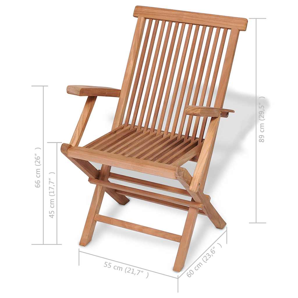 44683 vidaXL 5 Piece Garden Dining Set Solid Teak Wood