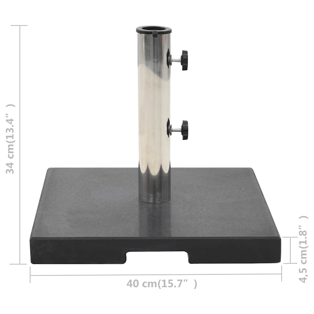 Parasol Base | Black | Granite, Stainless Steel | 20kg, 40 x 40 x 4.5 cm