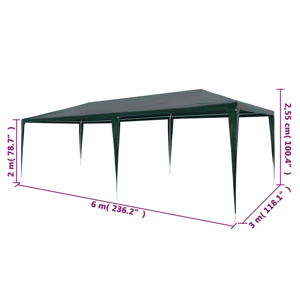 45093 vidaXL Party Tent 3x6 m PE Green