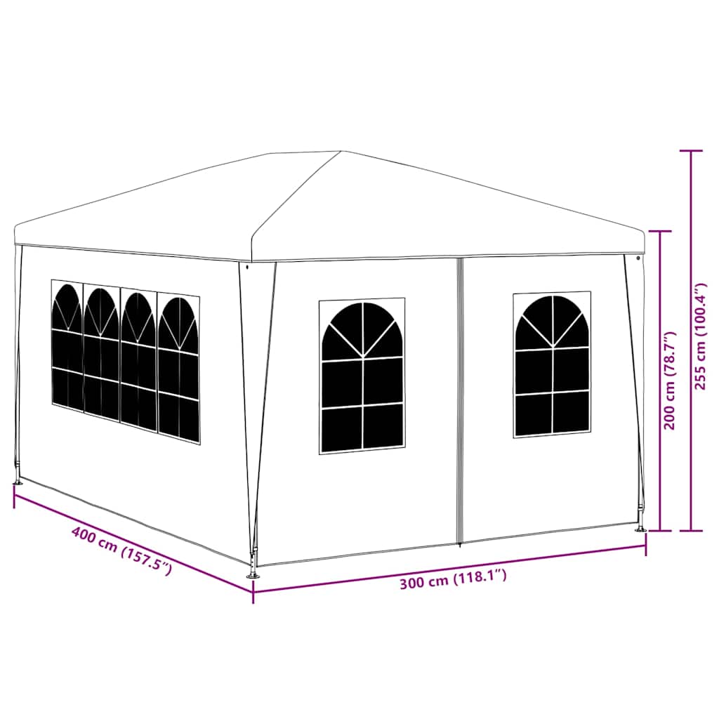 45101 vidaXL Party Tent 3x4 m Green